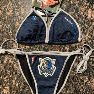 DALLAS MAVERICKS EMBROIDERED BIKINI SWIM BATHING SUIT